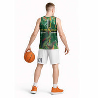 Dominica Sisserou Parrot Basketball Jersey Tropical Flower Flag Style - Wonder Print Shop