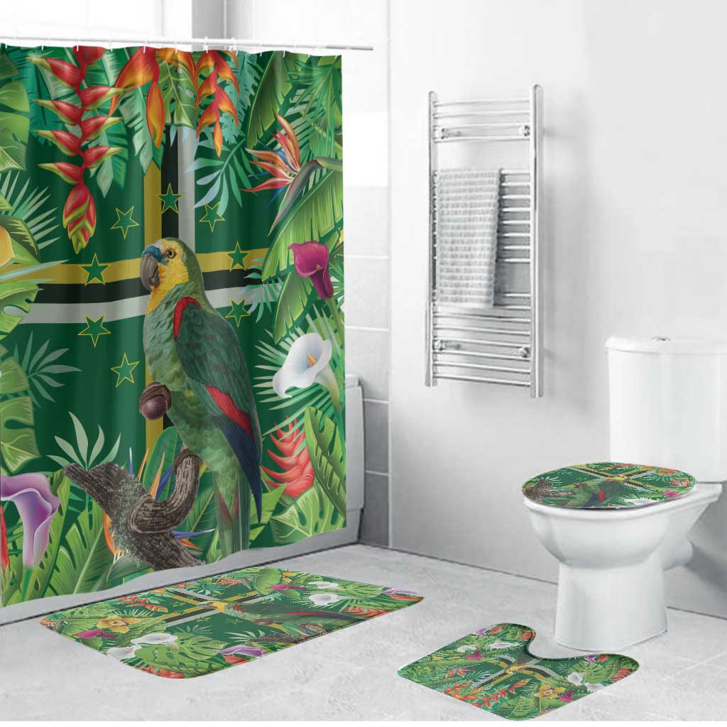 Dominica Sisserou Parrot Bathroom Set Tropical Flower Flag Style - Wonder Print Shop