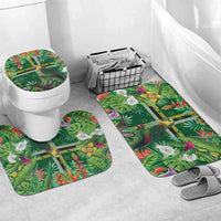 Dominica Sisserou Parrot Bathroom Set Tropical Flower Flag Style - Wonder Print Shop