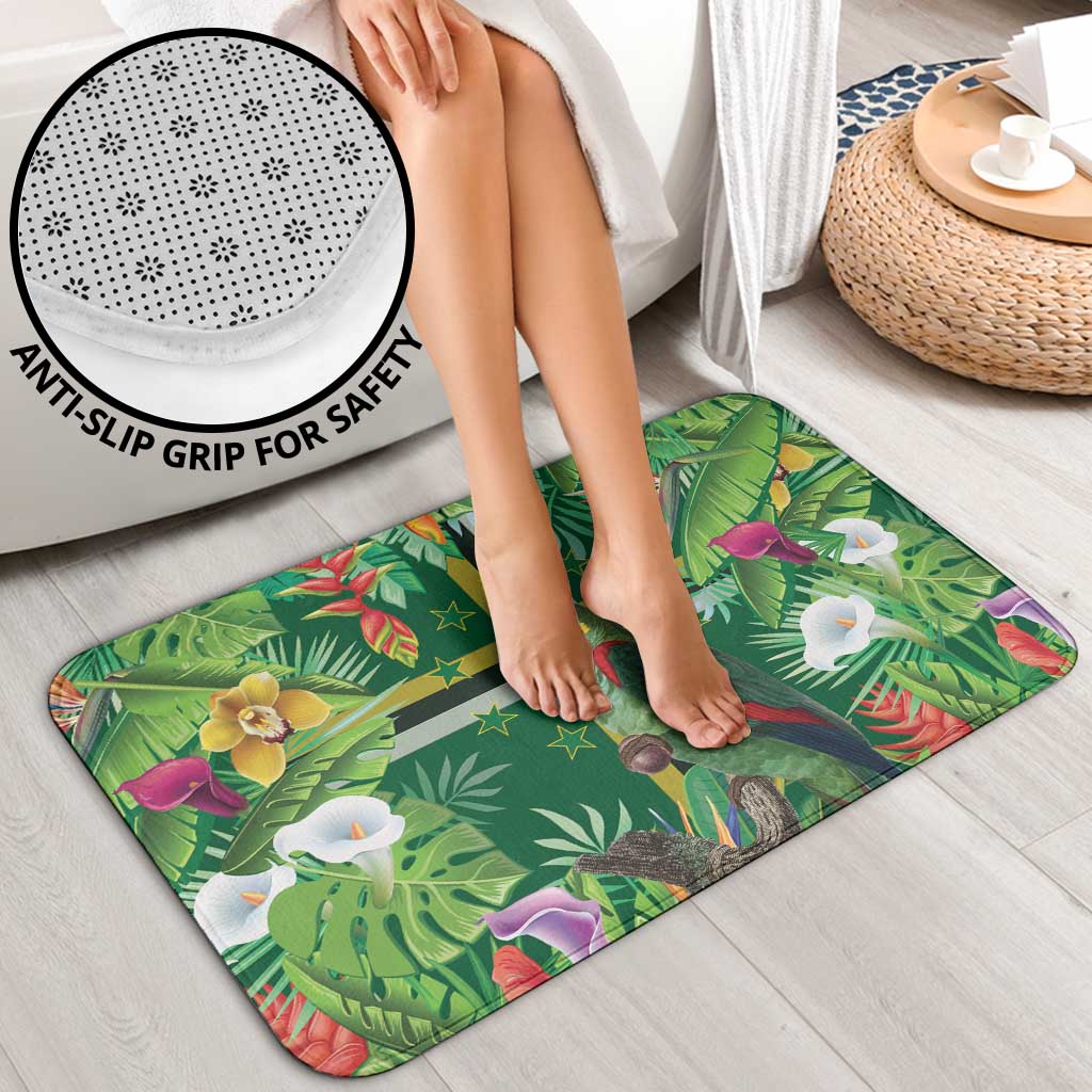 Dominica Sisserou Parrot Bathroom Set Tropical Flower Flag Style - Wonder Print Shop