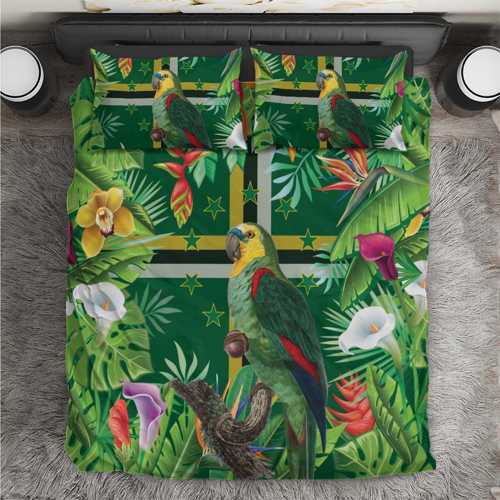 Dominica Sisserou Parrot Bedding Set Tropical Flower Flag Style - Wonder Print Shop