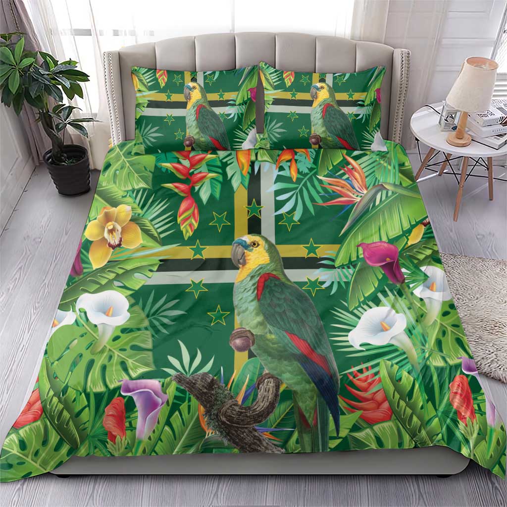 Dominica Sisserou Parrot Bedding Set Tropical Flower Flag Style - Wonder Print Shop