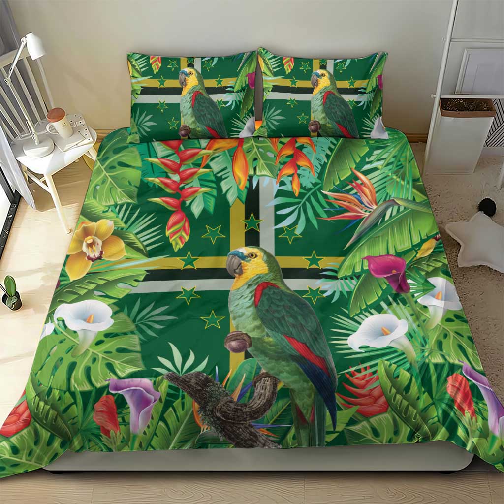 Dominica Sisserou Parrot Bedding Set Tropical Flower Flag Style - Wonder Print Shop