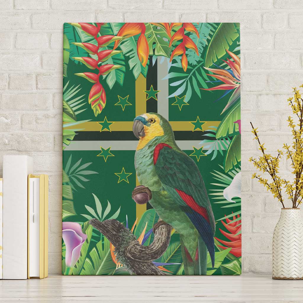 Dominica Sisserou Parrot Canvas Wall Art Tropical Flower Flag Style - Wonder Print Shop