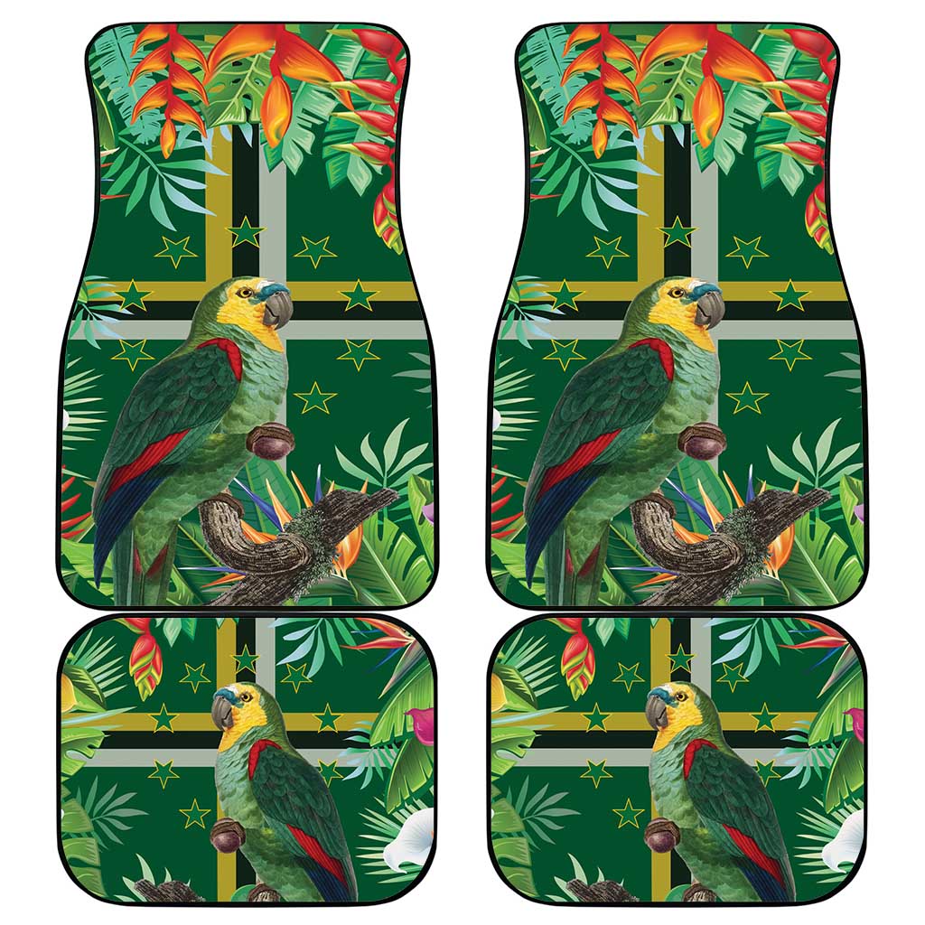 Dominica Sisserou Parrot Car Mats Tropical Flower Flag Style - Wonder Print Shop