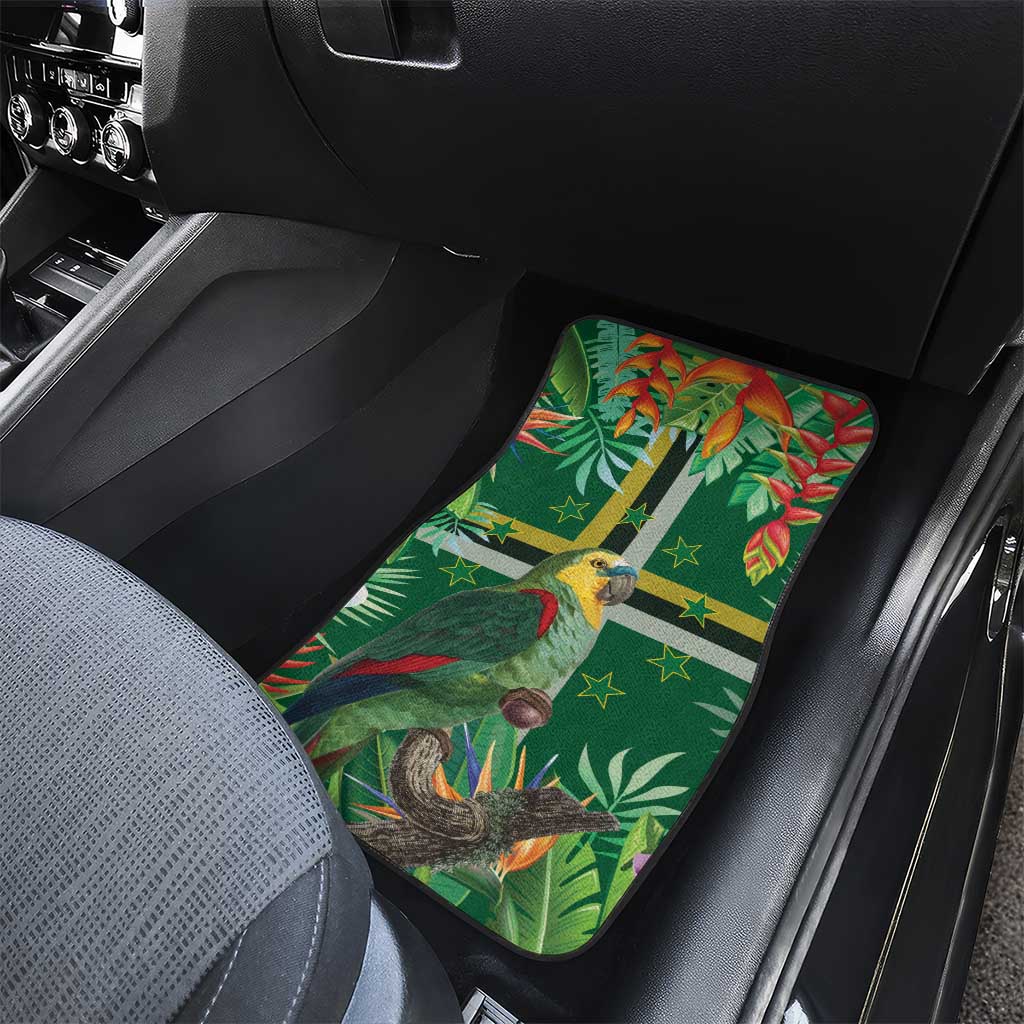 Dominica Sisserou Parrot Car Mats Tropical Flower Flag Style - Wonder Print Shop