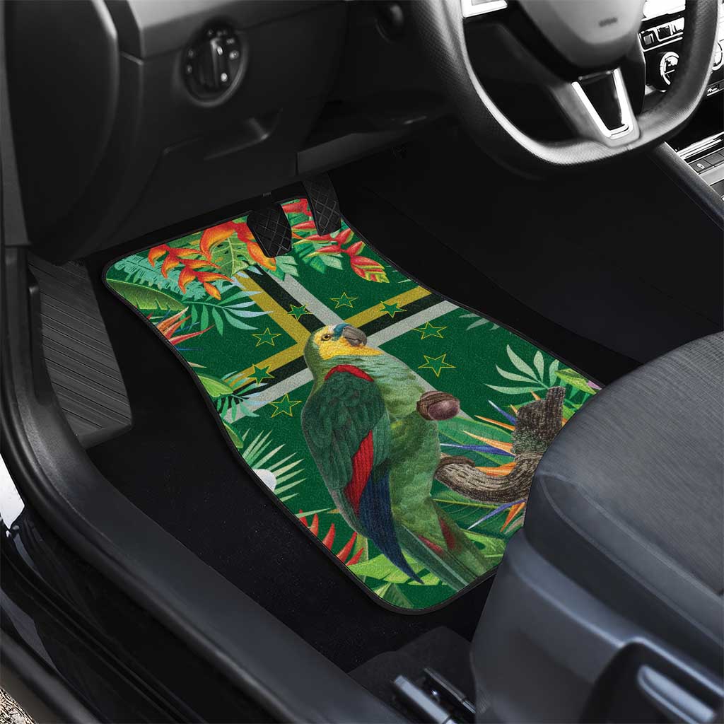 Dominica Sisserou Parrot Car Mats Tropical Flower Flag Style - Wonder Print Shop