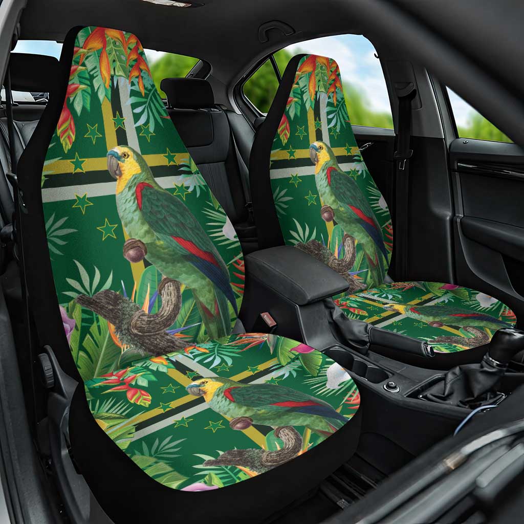 Dominica Sisserou Parrot Car Seat Cover Tropical Flower Flag Style - Wonder Print Shop