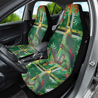Dominica Sisserou Parrot Car Seat Cover Tropical Flower Flag Style - Wonder Print Shop