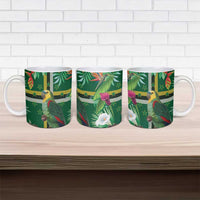 Dominica Sisserou Parrot Ceramic Mug Tropical Flower Flag Style - Wonder Print Shop