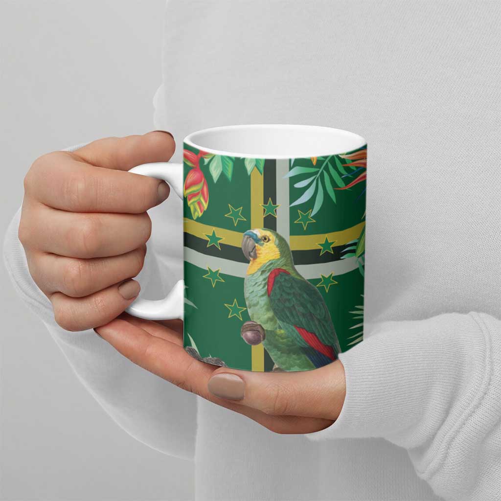 Dominica Sisserou Parrot Ceramic Mug Tropical Flower Flag Style - Wonder Print Shop