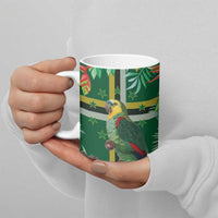 Dominica Sisserou Parrot Ceramic Mug Tropical Flower Flag Style - Wonder Print Shop