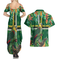 Dominica Sisserou Parrot Couples Matching Summer Maxi Dress and Hawaiian Shirt Tropical Flower Flag Style - Wonder Print Shop