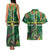 Dominica Sisserou Parrot Couples Matching Tank Maxi Dress and Hawaiian Shirt Tropical Flower Flag Style - Wonder Print Shop