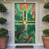 Dominica Sisserou Parrot Door Cover Tropical Flower Flag Style - Wonder Print Shop
