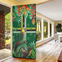 Dominica Sisserou Parrot Door Cover Tropical Flower Flag Style - Wonder Print Shop