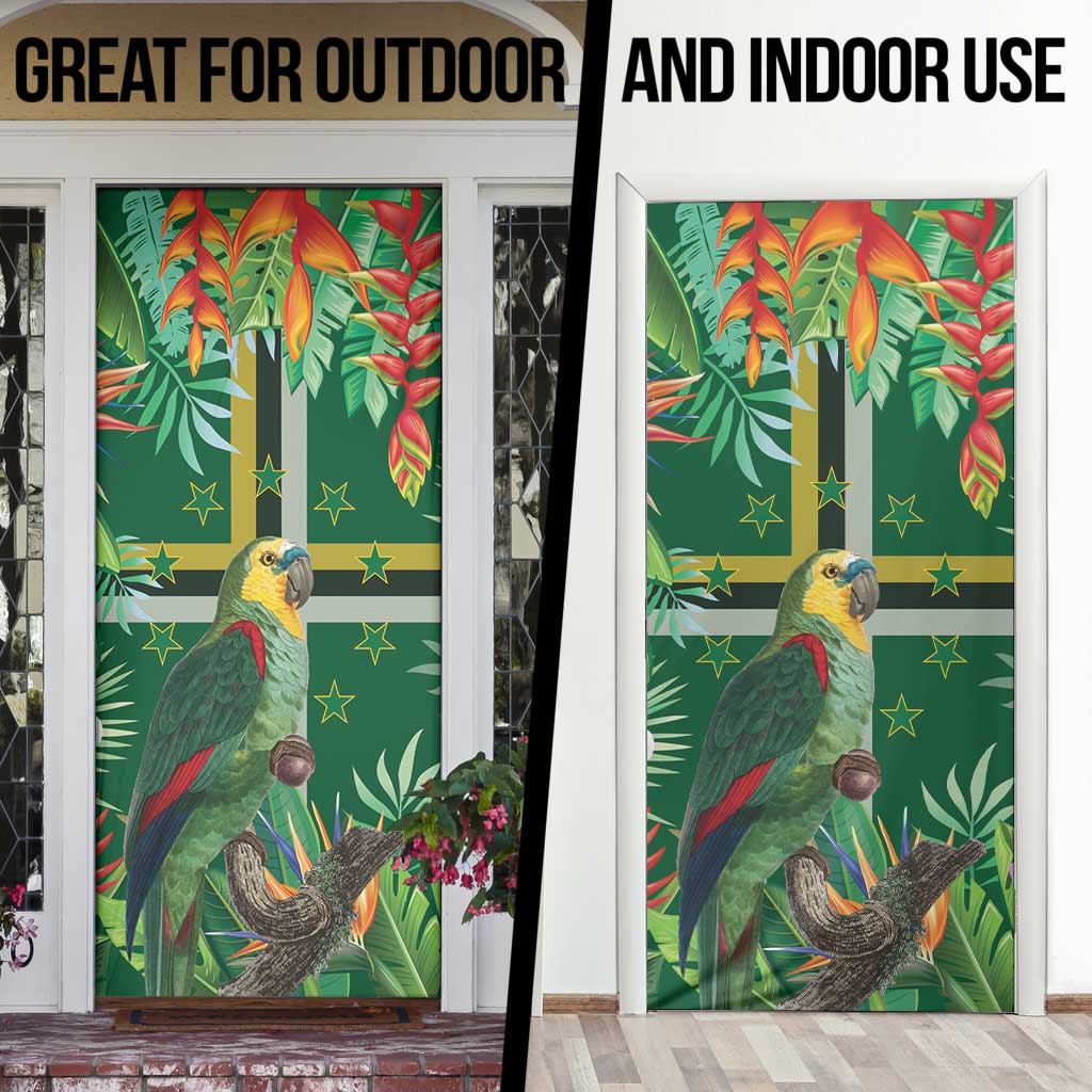 Dominica Sisserou Parrot Door Cover Tropical Flower Flag Style - Wonder Print Shop