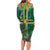 Dominica Sisserou Parrot Family Matching Long Sleeve Bodycon Dress and Hawaiian Shirt Tropical Flower Flag Style - Wonder Print Shop
