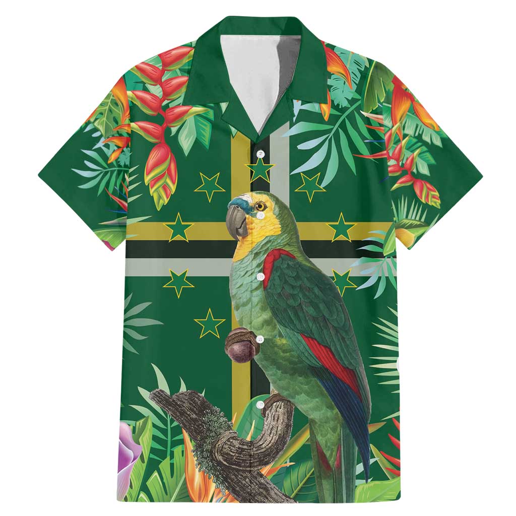 Dominica Sisserou Parrot Family Matching Mermaid Dress and Hawaiian Shirt Tropical Flower Flag Style - Wonder Print Shop