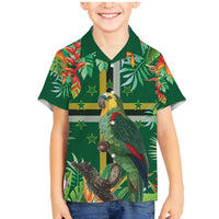 Dominica Sisserou Parrot Family Matching Mermaid Dress and Hawaiian Shirt Tropical Flower Flag Style - Wonder Print Shop