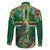 Dominica Sisserou Parrot Family Matching Off The Shoulder Long Sleeve Dress and Hawaiian Shirt Tropical Flower Flag Style - Wonder Print Shop