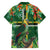 Dominica Sisserou Parrot Family Matching Off Shoulder Short Dress and Hawaiian Shirt Tropical Flower Flag Style - Wonder Print Shop