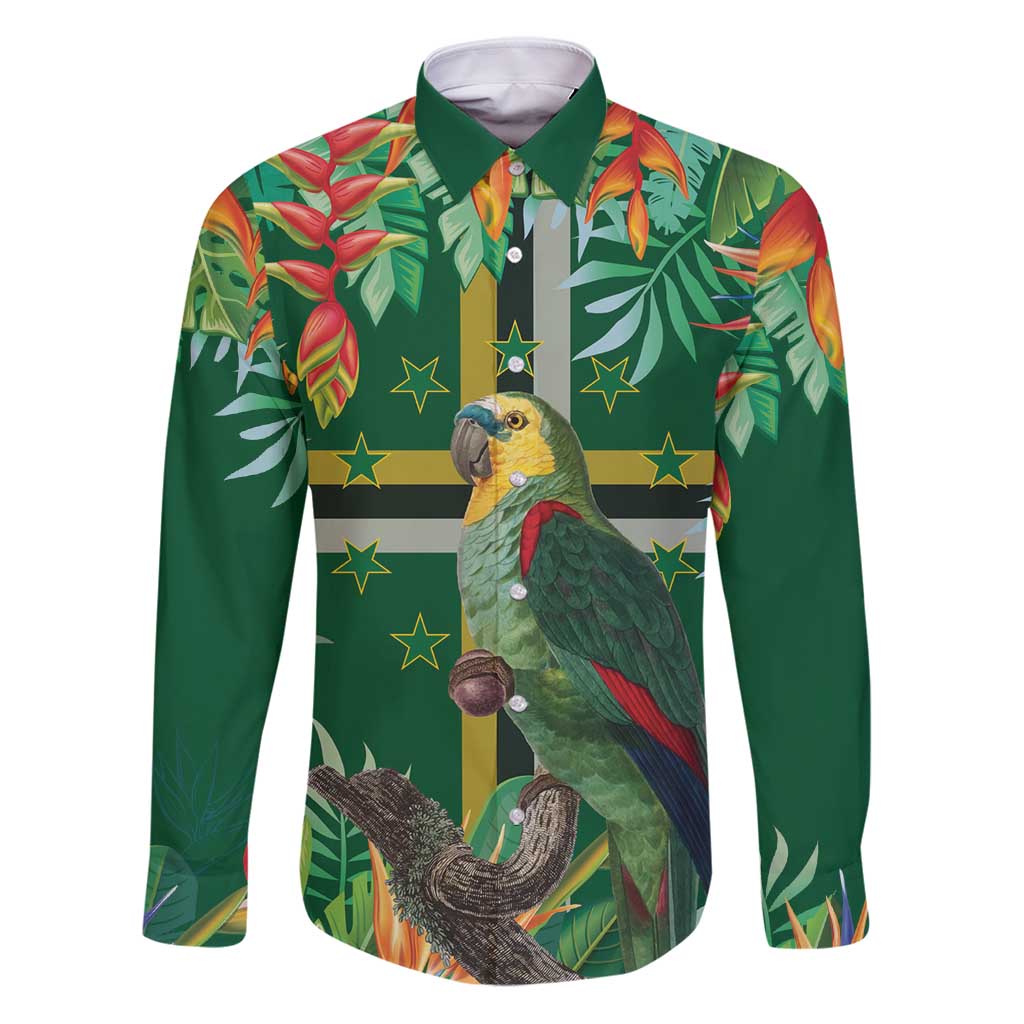 Dominica Sisserou Parrot Family Matching Puletasi and Hawaiian Shirt Tropical Flower Flag Style - Wonder Print Shop