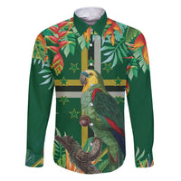 Dominica Sisserou Parrot Family Matching Puletasi and Hawaiian Shirt Tropical Flower Flag Style - Wonder Print Shop