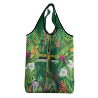 Dominica Sisserou Parrot Grocery Bag Tropical Flower Flag Style - Wonder Print Shop