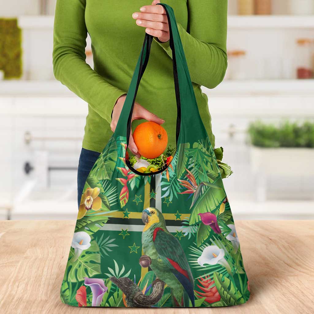 Dominica Sisserou Parrot Grocery Bag Tropical Flower Flag Style - Wonder Print Shop