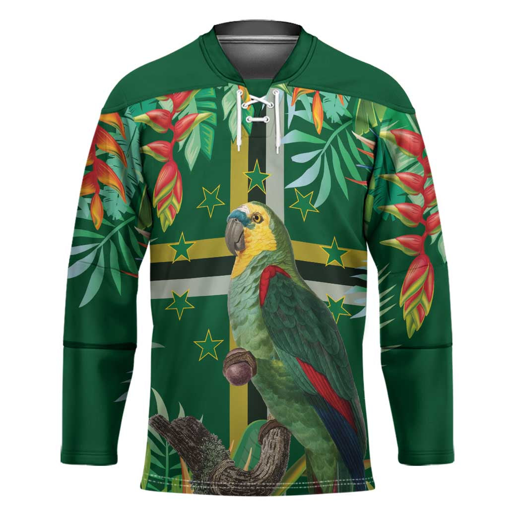 Dominica Sisserou Parrot Hockey Jersey Tropical Flower Flag Style - Wonder Print Shop