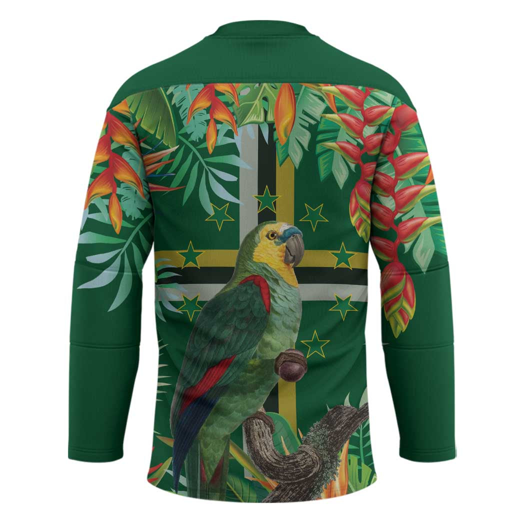 Dominica Sisserou Parrot Hockey Jersey Tropical Flower Flag Style - Wonder Print Shop