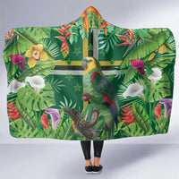 Dominica Sisserou Parrot Hooded Blanket Tropical Flower Flag Style - Wonder Print Shop