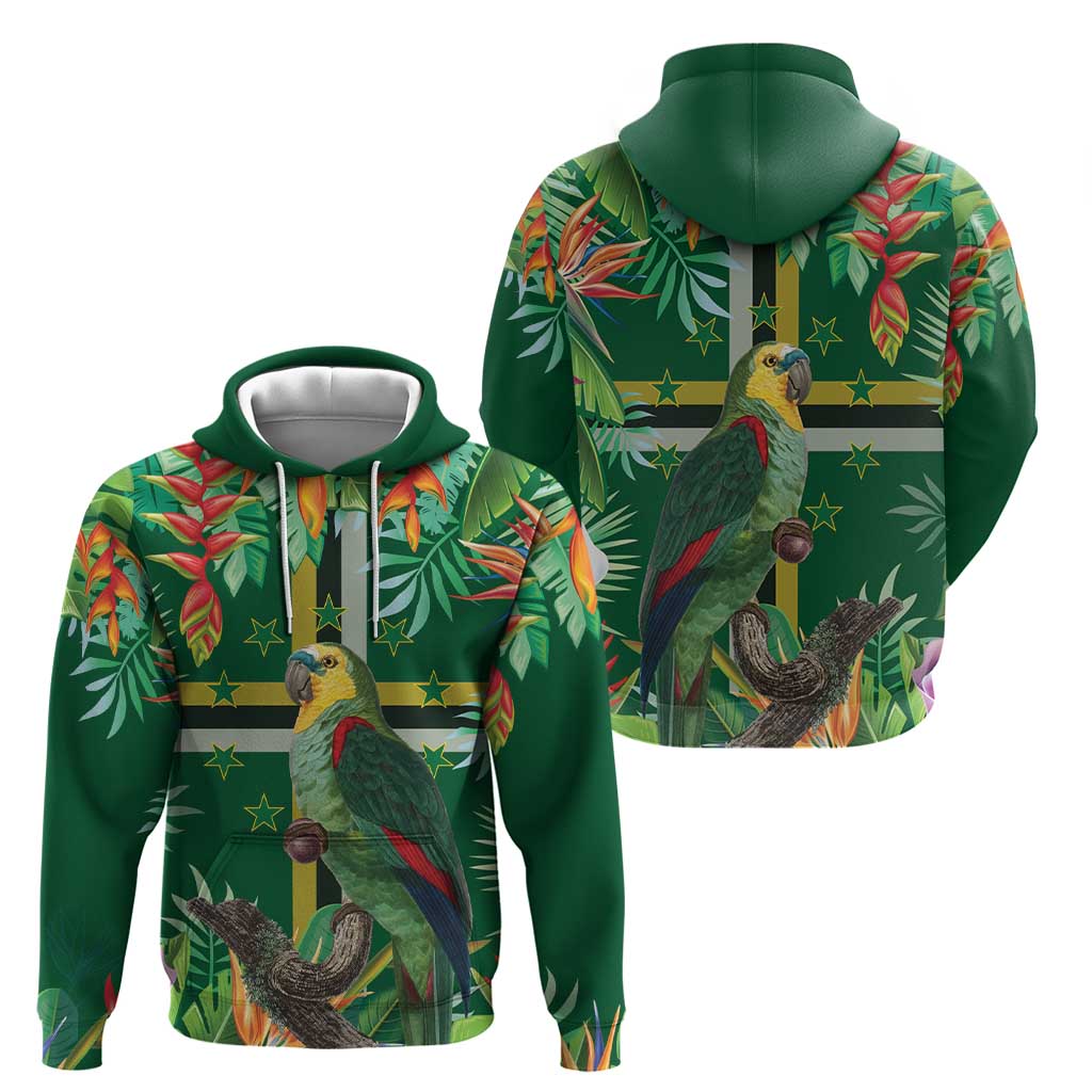 Dominica Sisserou Parrot Hoodie Tropical Flower Flag Style - Wonder Print Shop