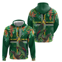 Dominica Sisserou Parrot Hoodie Tropical Flower Flag Style - Wonder Print Shop