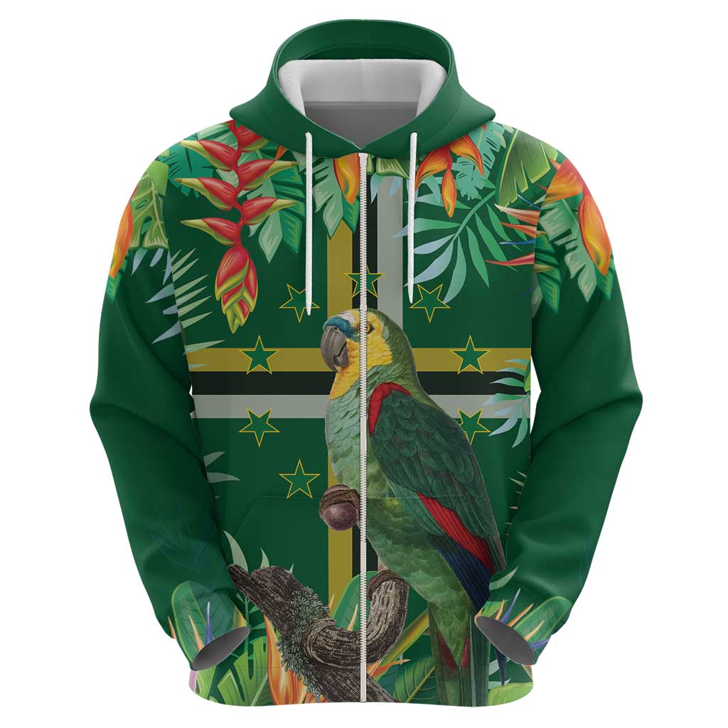 Dominica Sisserou Parrot Hoodie Tropical Flower Flag Style - Wonder Print Shop
