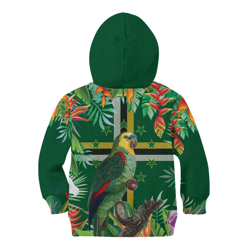 Dominica Sisserou Parrot Kid Hoodie Tropical Flower Flag Style - Wonder Print Shop