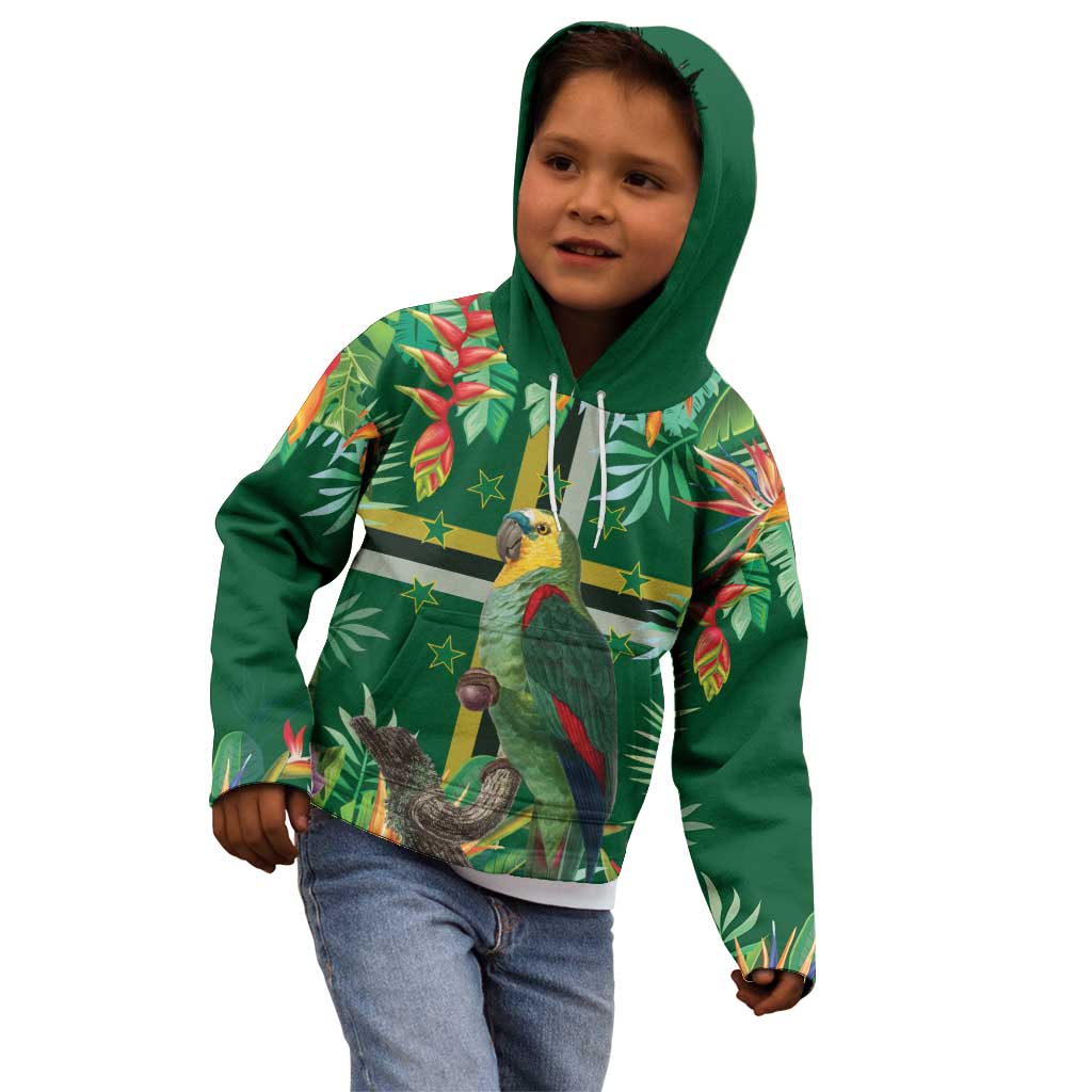 Dominica Sisserou Parrot Kid Hoodie Tropical Flower Flag Style - Wonder Print Shop