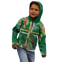 Dominica Sisserou Parrot Kid Hoodie Tropical Flower Flag Style - Wonder Print Shop