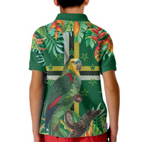 Dominica Sisserou Parrot Kid Polo Shirt Tropical Flower Flag Style - Wonder Print Shop
