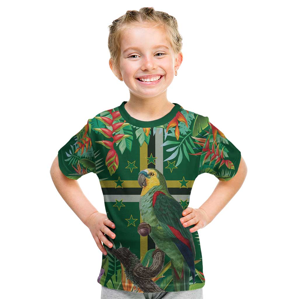 Dominica Sisserou Parrot Kid T Shirt Tropical Flower Flag Style - Wonder Print Shop