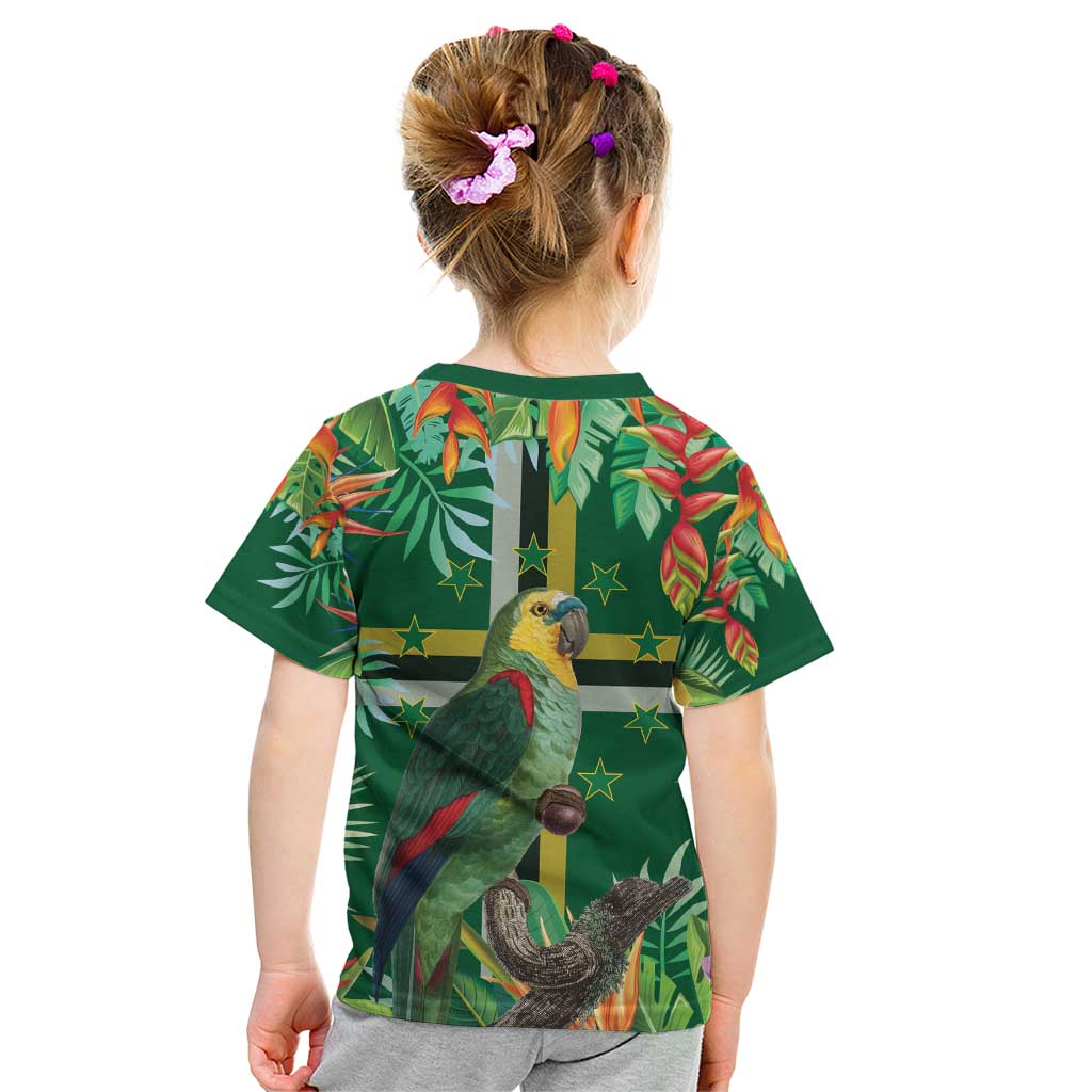 Dominica Sisserou Parrot Kid T Shirt Tropical Flower Flag Style - Wonder Print Shop