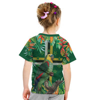 Dominica Sisserou Parrot Kid T Shirt Tropical Flower Flag Style - Wonder Print Shop