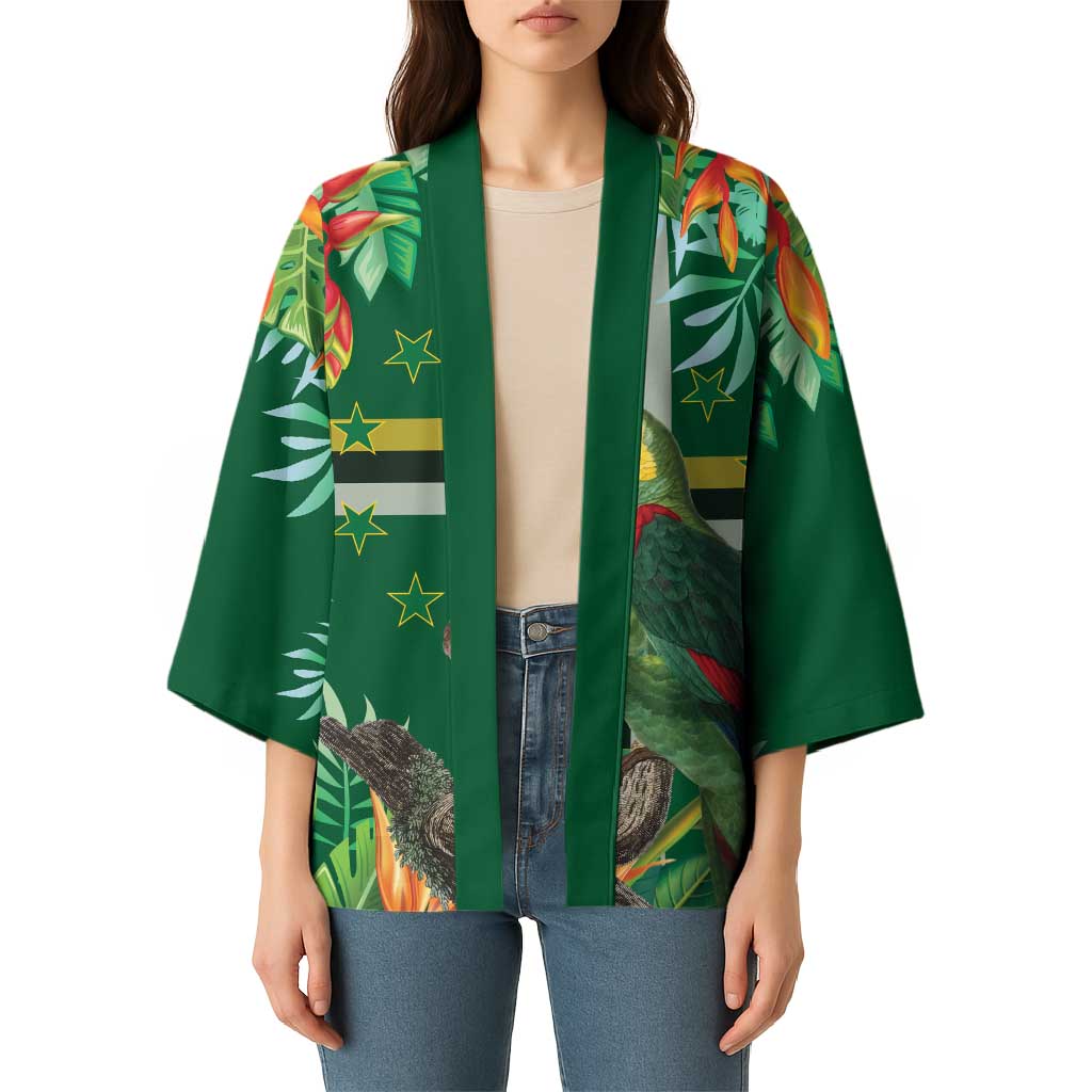 Dominica Sisserou Parrot Kimono Tropical Flower Flag Style - Wonder Print Shop