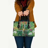 Dominica Sisserou Parrot Leather Bag Tropical Flower Flag Style - Wonder Print Shop