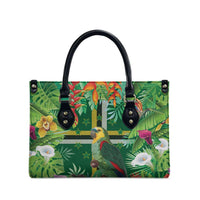 Dominica Sisserou Parrot Leather Bag Tropical Flower Flag Style - Wonder Print Shop