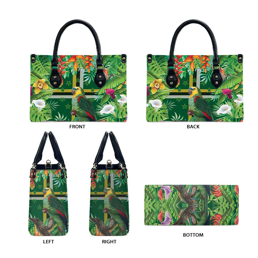 Dominica Sisserou Parrot Leather Bag Tropical Flower Flag Style - Wonder Print Shop