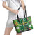 Dominica Sisserou Parrot Leather Tote Bag Tropical Flower Flag Style - Wonder Print Shop