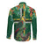 Dominica Sisserou Parrot Long Sleeve Button Shirt Tropical Flower Flag Style - Wonder Print Shop