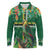 Dominica Sisserou Parrot Long Sleeve Polo Shirt Tropical Flower Flag Style - Wonder Print Shop